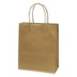 Kép 1/2 - Dísztasak CREATIVE Classic Simple M 22x25x10 cm kraft egyszínű arany sodort füles