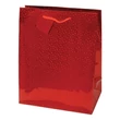 Kép 1/2 - Dísztasak CREATIVE Special Hologram L 26x32x12 cm egyszínű piros sodort füles