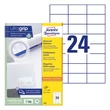 Kép 1/5 - Etikett AVERY 3474 70x37mm univerzális 2400 címke/doboz 100 ív/doboz