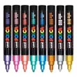 Kép 2/2 - Filctoll UNI Posca PC-5M metál színek 8 darabos