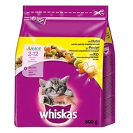 Állateledel száraz WHISKAS Junior macskáknak csirkehússal 800 g