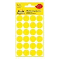 Etikett AVERY 3007 jelölőpont 18mm sárga 96 darabos