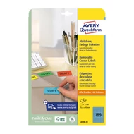 Etikett AVERY L6048-20 25,4x10 mm univerzális visszaszedhető kék 20 íves