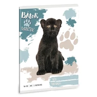 Füzet vonalas ARS UNA A/5 32 lapos 16-32 2. osztályos Bátor mancsok-Fekete párduc