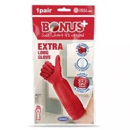 Gumikesztyű BONUS háztartási latex extra hosszú piros L