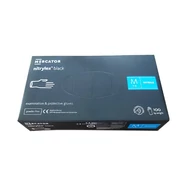 Gumikesztyű egyszer használatos nitril púdermentes fekete M 100 darabos