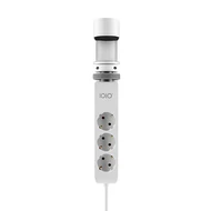 Kábel hosszabbító IOIO asztalhoz rögzíthető 3 aljzat 1,5m, 2xUSB-A, 1xUSB-C fehér Kábel hosszabbító IOIO asztalhoz rögzíthető 3 aljzat 1,5m, 2xUSB-A, 1xUSB-C fehér