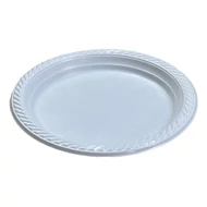 Lapostányér újrahasználható műanyag fehér 22cm  100 darabos
