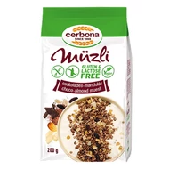Müzli CERBONA csokoládés mandulás gluténmentes 200 g Müzli CERBONA csokoládés mandulás gluténmentes 200 g