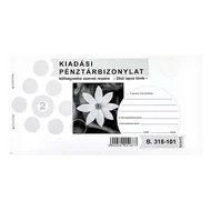 Nyomtatvány kiadási pénztárbizonylat költségvetési szervek részére fekvő 25x2 lapos