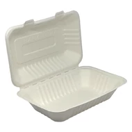 Papírdoboz eldobható ételes KOMP cukornád lebomló 22,86X15,24x8,12 cm natúr 125 darabos