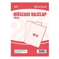 Rajzlap műszaki FORTUNA A/3 180 g 10 lapos