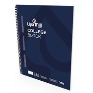Spirálfüzet kockás LIPAMILL A/4 70 lapos College block