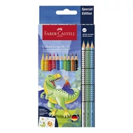 Színes ceruza FABER-CASTELL Grip Dinoszaurusz matricával 10 darabos + 3 darab metál színes ceruzával Színes ceruza FABER-CASTELL Grip Dinoszaurusz matricával 10 darabos + 3 darab metál színes ceruzával