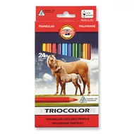 Színes ceruza KOH-I-NOOR 3144 Tricolor háromszögletű vastag lovak 24 darabos