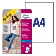 Textilre vasalható fólia AVERY MD1002 világos pólóra vasalható tintasugaras nyomtatóhoz 10 lapos