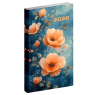 Zsebnaptár REALSYSTEM Flexi álló fehér lapos Szirmok 2026.