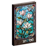 Zsebnaptár REALSYSTEM Picture álló fehér lapos Ólomüveg 2026.