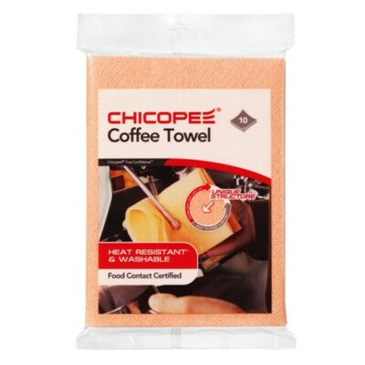 Törlőkendő CHICOPEE Coffee Towel kávé kendő mosható 43 x 32 cm narancssárga 10 db/csomag