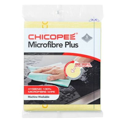Törlőkendő CHICOPEE Mircofibre Plus mikroszálas mosható 34 x 40 cm sárga 5 db/csomag
