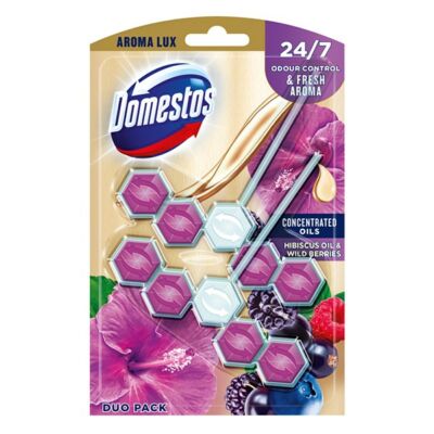 Toalett öblítő DOMESTOS Aroma Lux Hibiscus Oil & Wild Berries 2x55g
