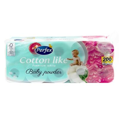 Toalettpapír PERFEX Cotton Like 3 rétegű 10 tekercses baby powder perfume