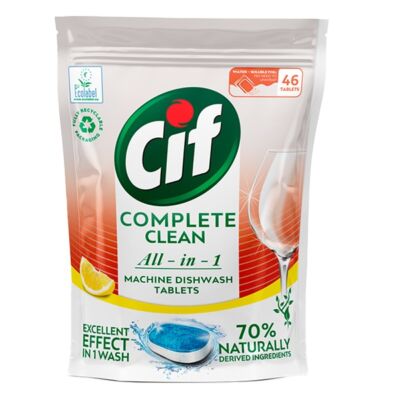 Mosogatógép tabletta CIF Complete Clean All-In-One Lemon 46 db