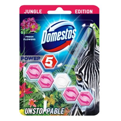 Toalett öblítő DOMESTOS Power5 Zebra Fresh Flower 55g