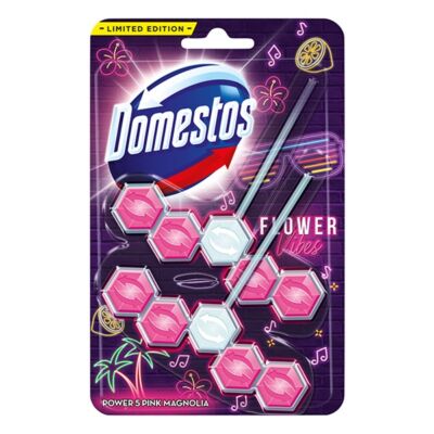 Toalett öblítő DOMESTOS Power5 Limited Edition Flower Vibes 2x55g