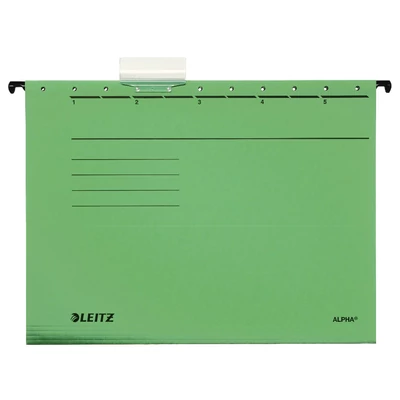 Függőmappa LEITZ Alpha Standard A/4 karton zöld 25 darabos