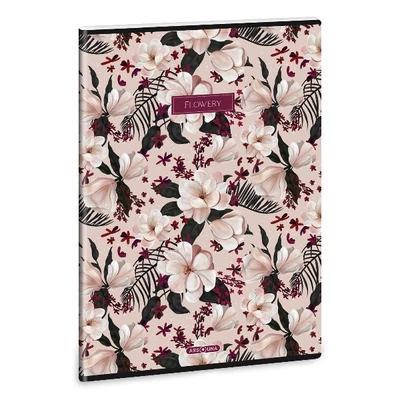 Füzet vonalas ARS UNA A/4 40 lapos Extra kapcsos Flowery Pink