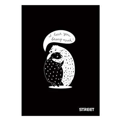 Füzet sima STREET A/4 54 lapos Black&White