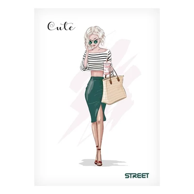 Füzet sima STREET A/4 54 lapos Cute