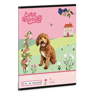Füzet kockás ARS UNA A/5 32 lapos 27-32 Cute Animals-Doggie