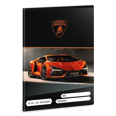 Füzet kockás ARS UNA A/5 32 lapos 27-32 Lamborghini narancssárga