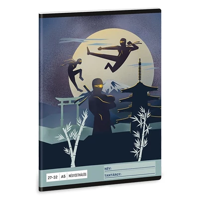 Füzet kockás ARS UNA A/5 32 lapos 27-32 Ninjas in the Dark