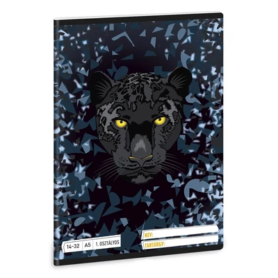 Füzet vonalas ARS UNA A/5 32 lapos 14-32 1.osztályos Black Panther