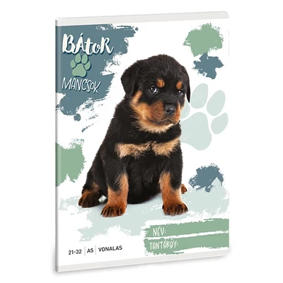 Füzet vonalas ARS UNA A/5 32 lapos 21-32 4-8. osztályos Bátor mancsok-Rottweiler