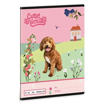Füzet vonalas ARS UNA A/5 32 lapos 21-32 4-8. osztályos Cute Animals-Doggie