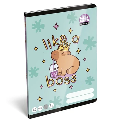 Füzet vonalas LIZZYSULI A/5 32 lapos 12-32 3.osztályos Lollipop Capybara