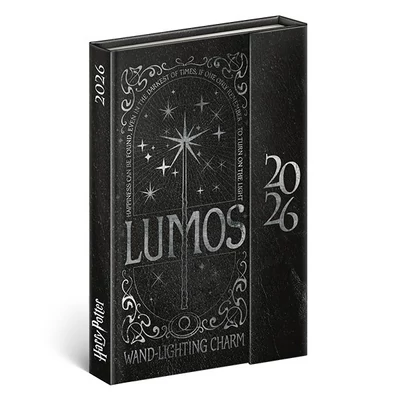 Határidőnapló mágnessel záródó REALSYSTEM 110x160mm heti sárga lapos Harry Potter 2026.
