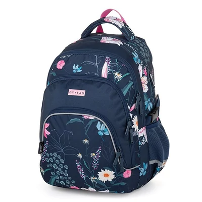 Hátizsák OXY Scooler Flowers fekete