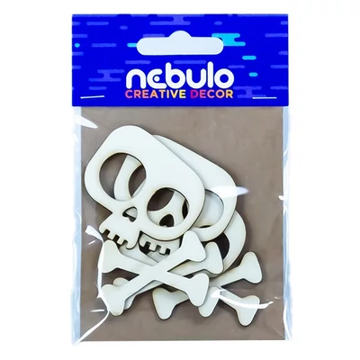 Karton dekoráció NEBULO koponyák 6 darabos