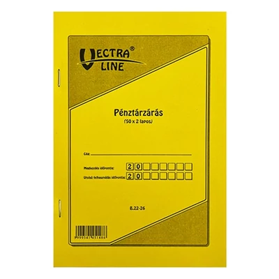 Nyomtatvány pénztárzárás VECTRALINE A/5 50x2 lapos
