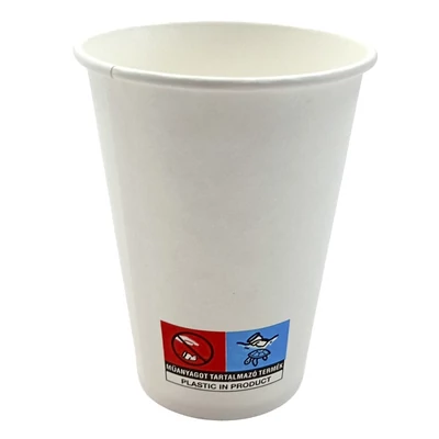 Pohár eldobható papír 1,8 dl fehér 70mm automatás 50 darabos
