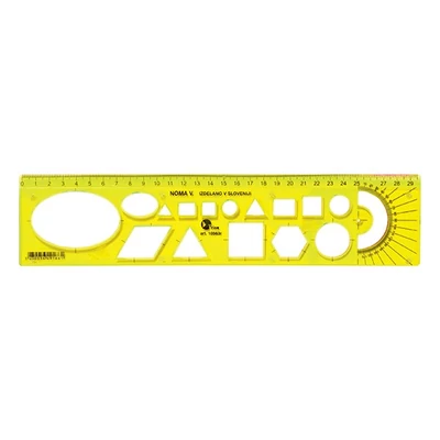 Sablon vonalzó OPTIMA hajlékony sárga 30cm