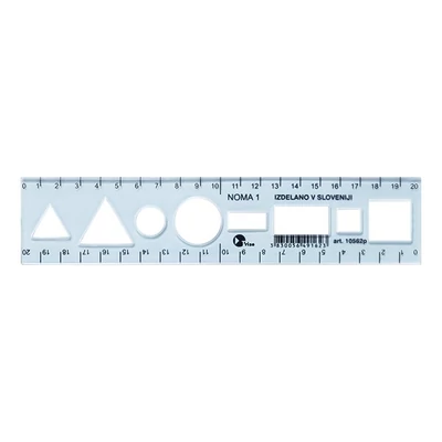 Sablon vonalzó OPTIMA kék 20cm