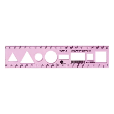 Sablon vonalzó OPTIMA pink 20cm