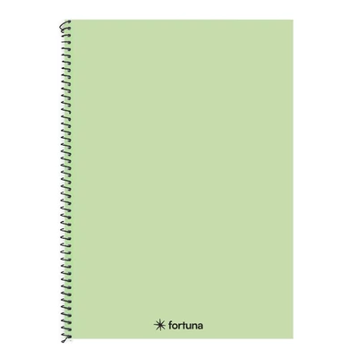 Spirálfüzet kockás FORTUNA Monocolor A/4 70 lapos pasztell zöld