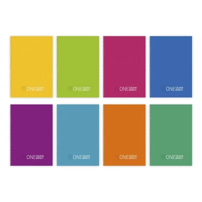 Spirálfüzet sima One Colour Bright A/4 70 lapos vegyes színek